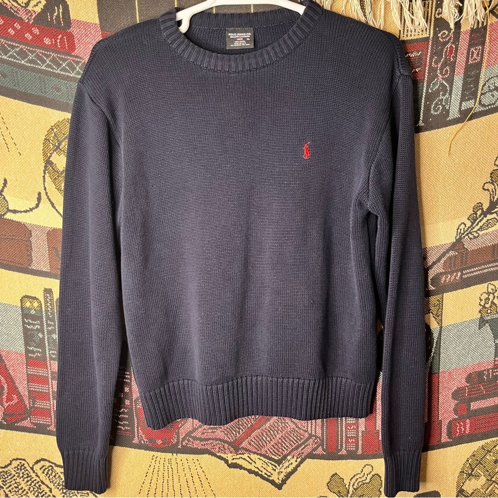 Polo Jeans Co By Ralph Lauren Made In USA Crewneck Sweater Size XL